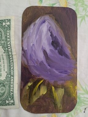 Small Purple Rose Oil Painting